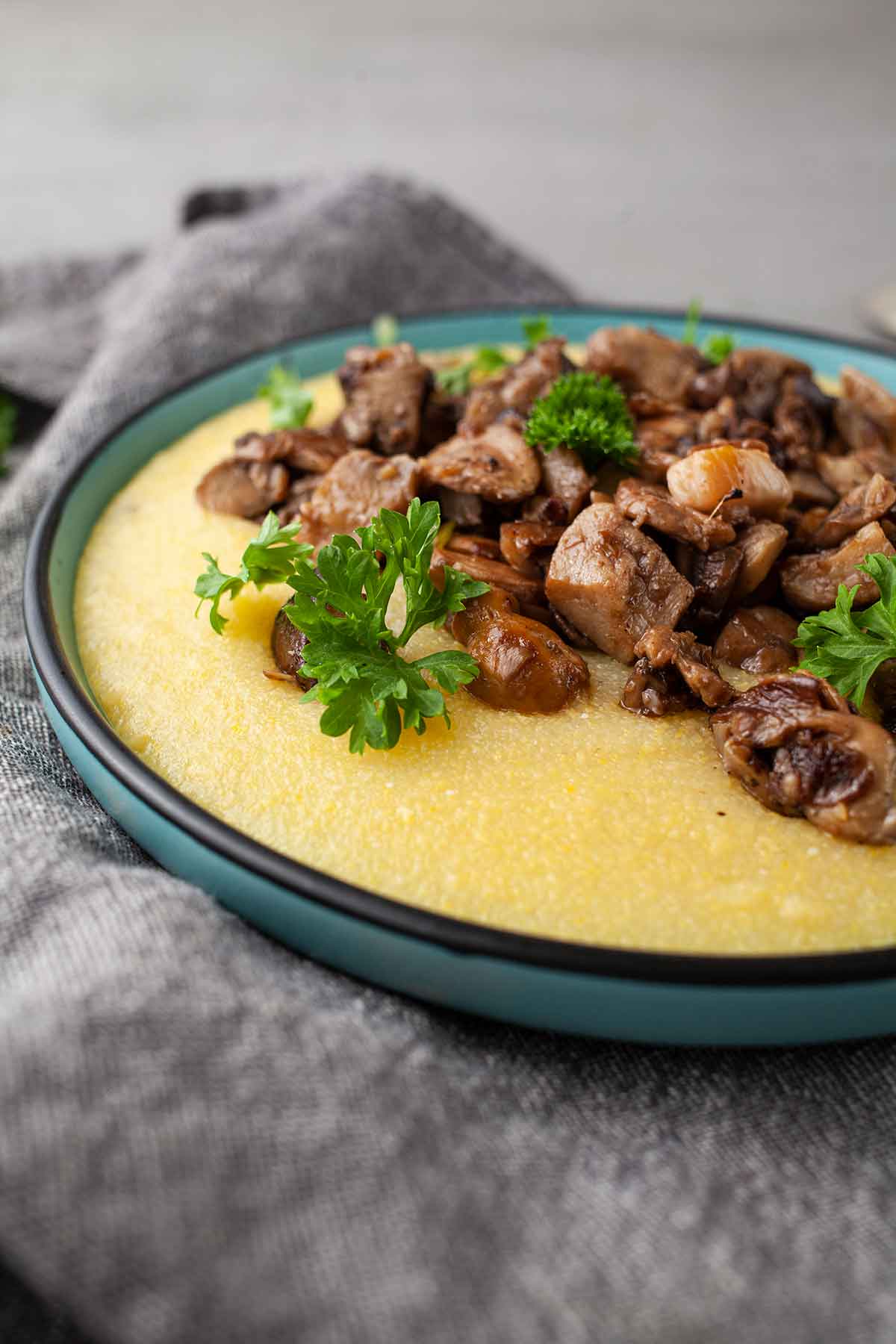 creamy polenta and mushrooms