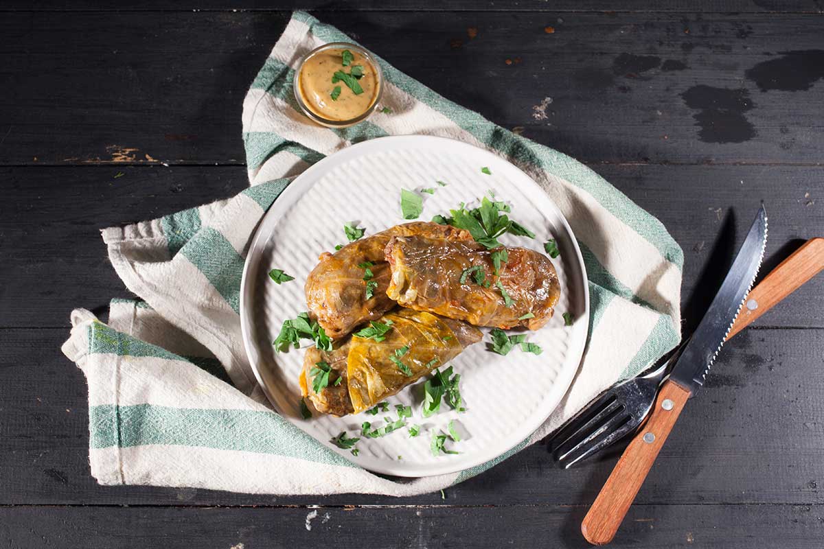 cabbage rolls with mushrooms