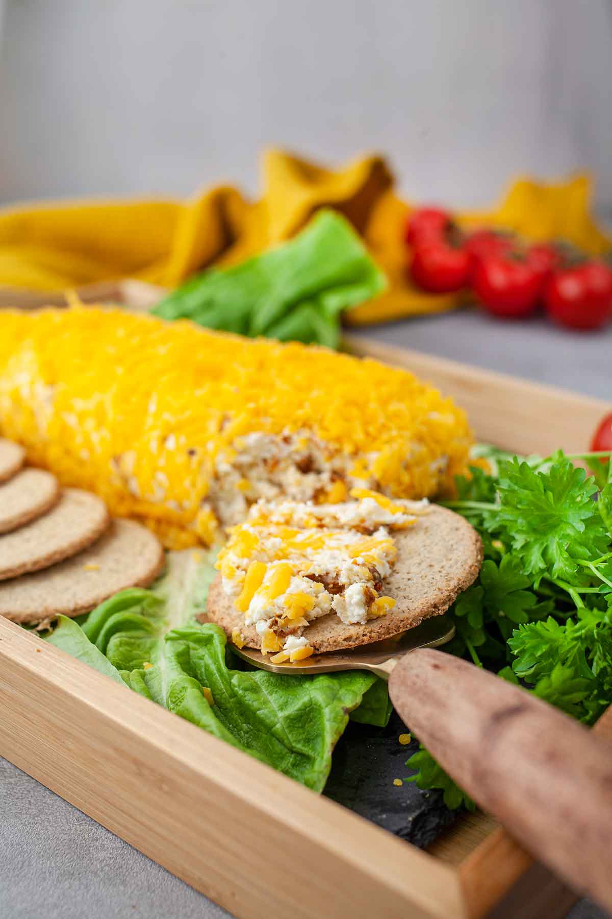 Carrot Cheese Spread on Crackers