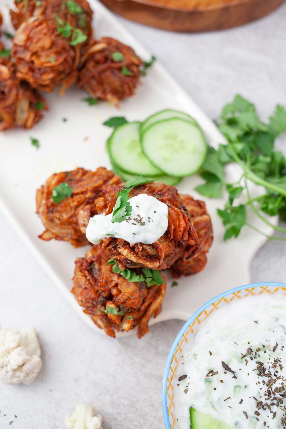 Sweet potato vegan bhajis