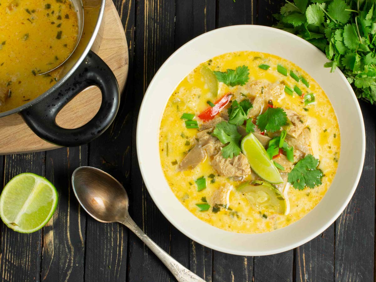 Coconut curry chicken soup