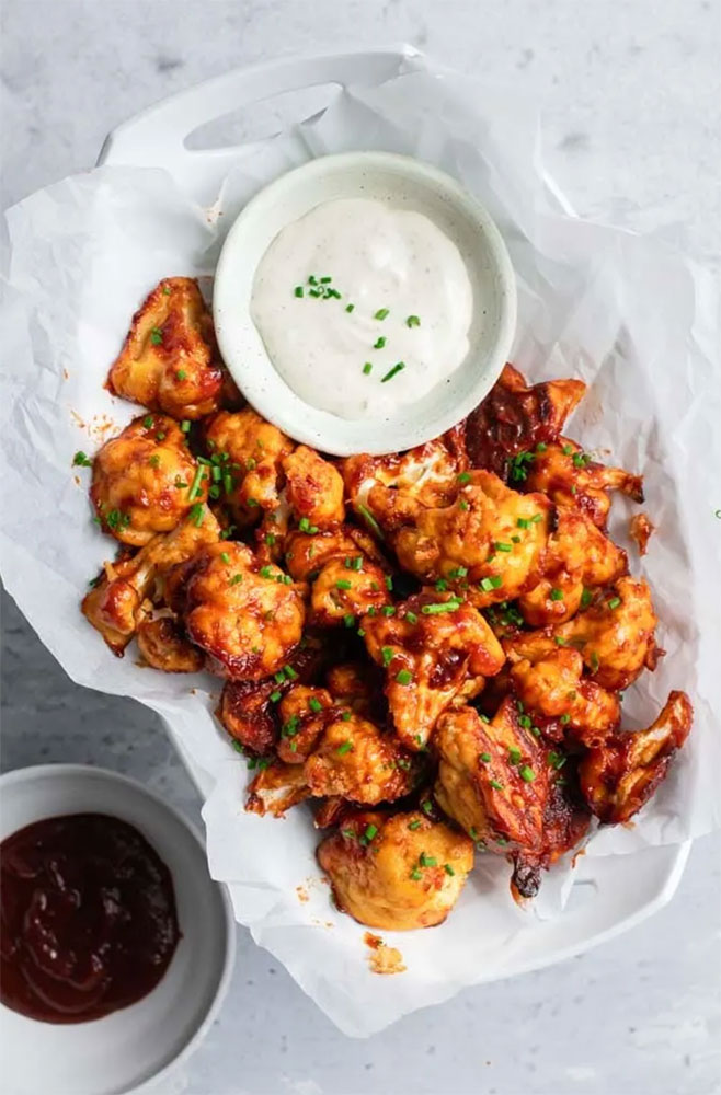 Cranberry Barbecue Cauliflower Wings