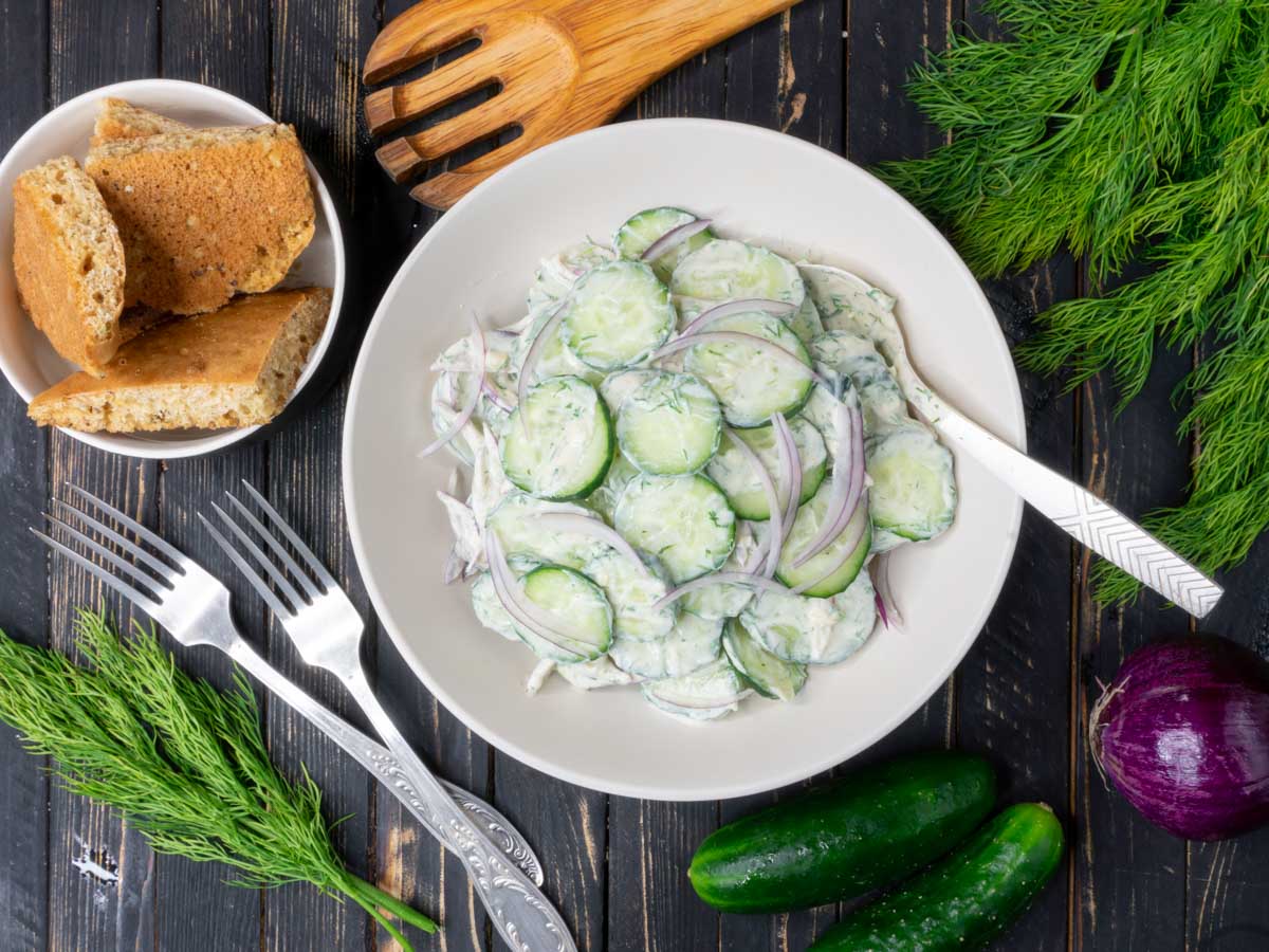 Creamy cucumber salad