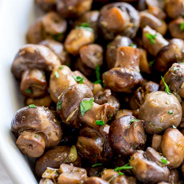 Crockpot Buttered Garlic Mushrooms
