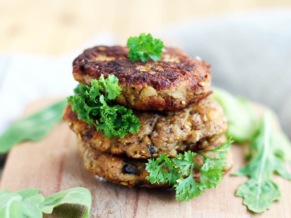 eggplant fritters with mushrooms