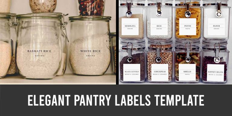 elegant pantry labels template