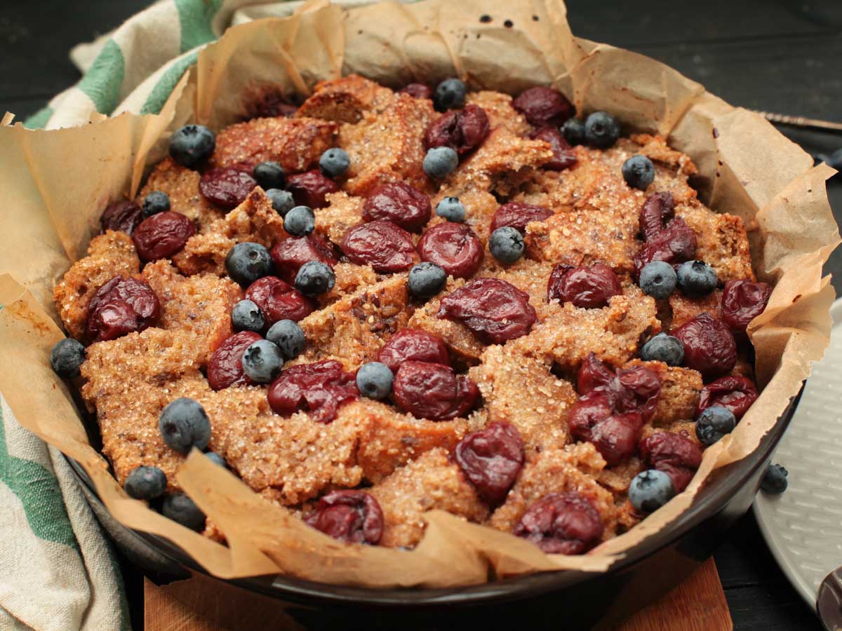 German Vegan Bread Pudding Kirschenmiche