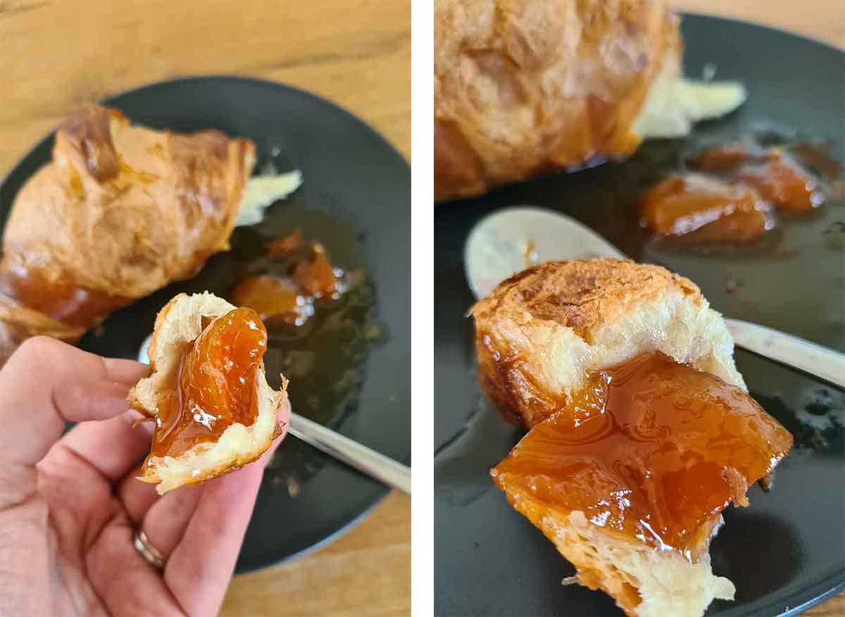 Homemade Apricot Jam in Croissant