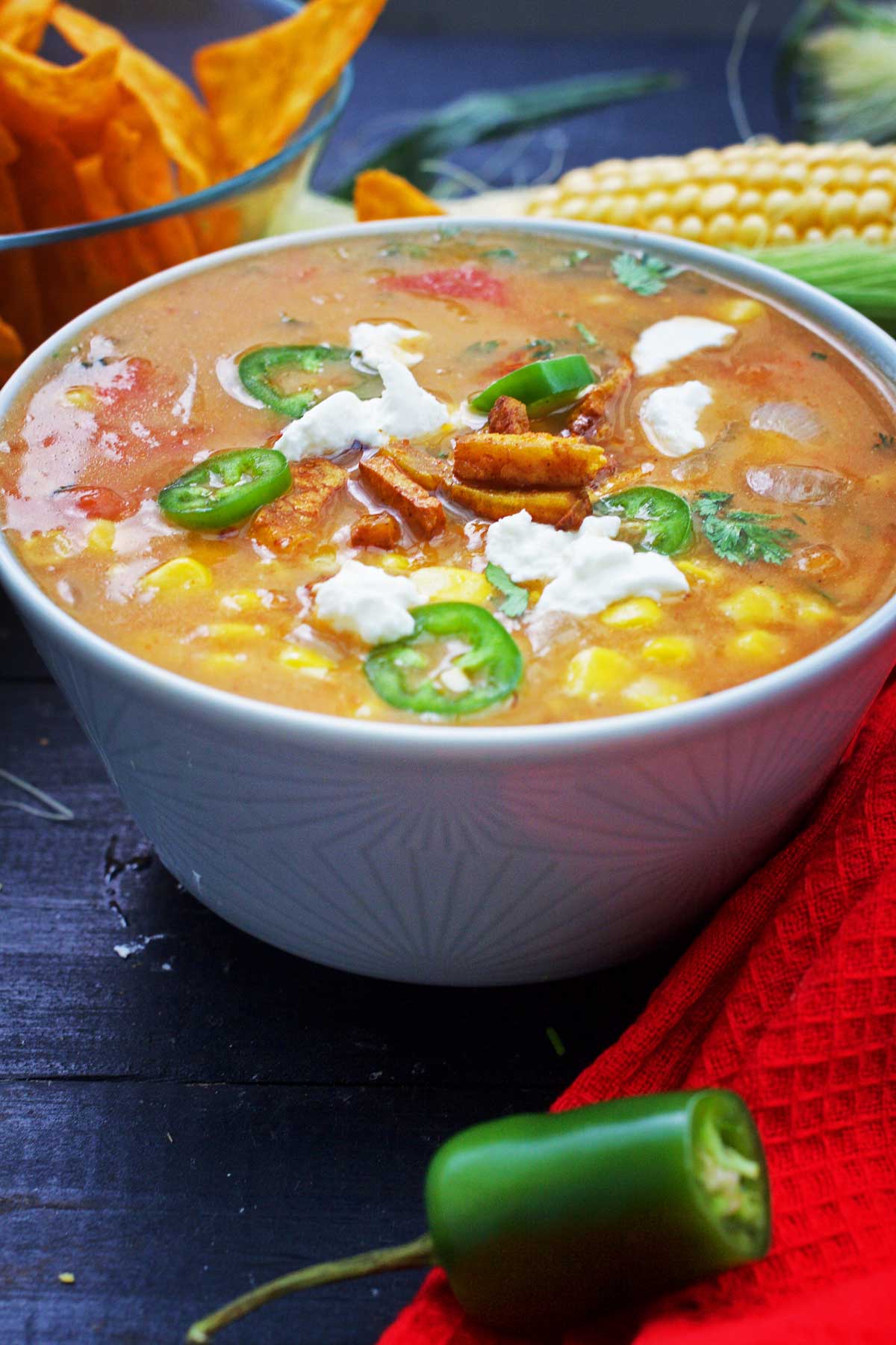vegan Mexican corn soup