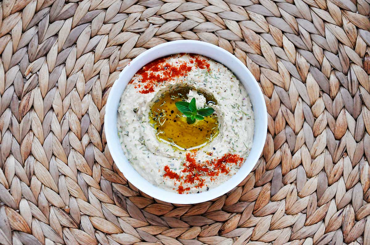 Marinated eggplant hummus recipe