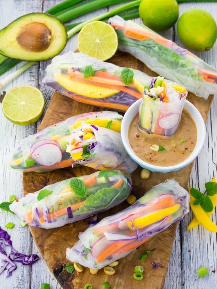 Rice Paper Rolls With Mango And Mint