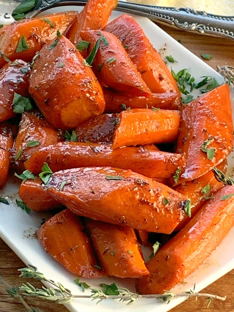Slow Cooker Glazed Carrots ~ easy brown butter glaze