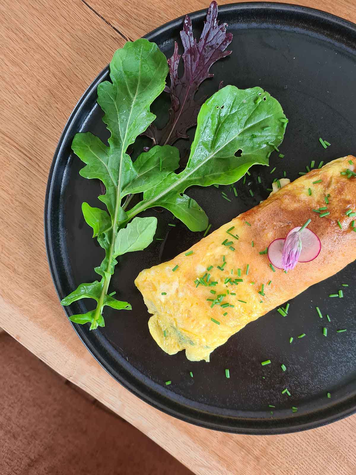 Spinach Omelette with Truffle Cheese