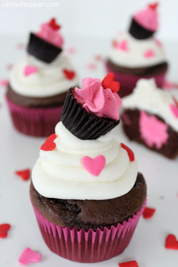 Valentine Raspberry Cream Filled Cupcake
