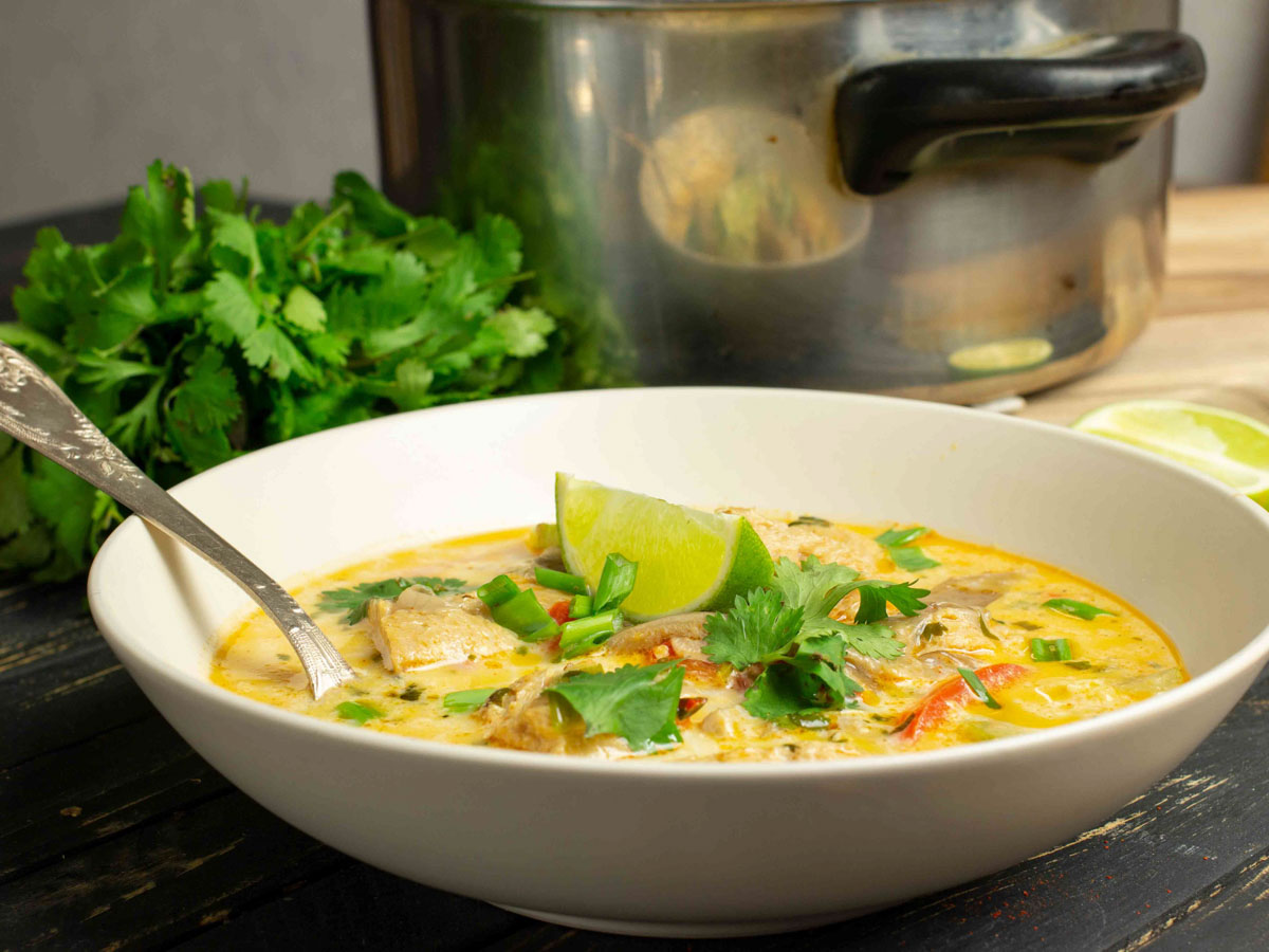 Vegan Coconut curry chicken soup